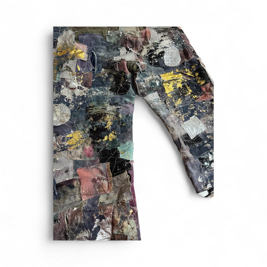 Foil Plated Patchwork Denim