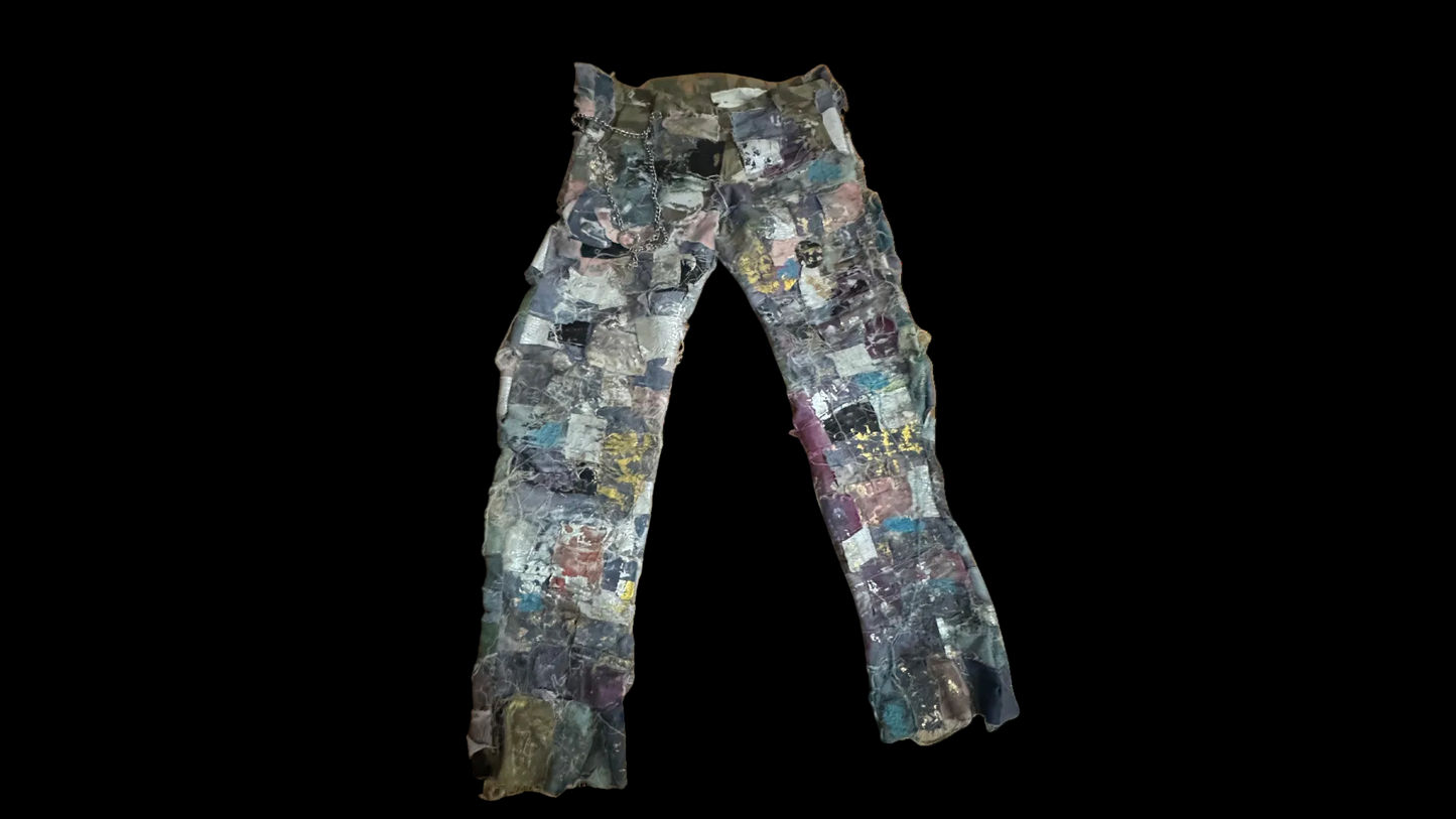 Foil Plated Patchwork Denim